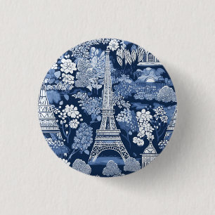 Badge Paris Tour Eiffel en toile bleue