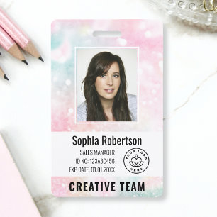 Badge Parties scintillant de code de barre de photos de