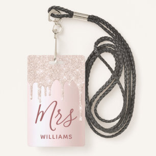Badge Parties scintillant Enseignant de la conduite Nom