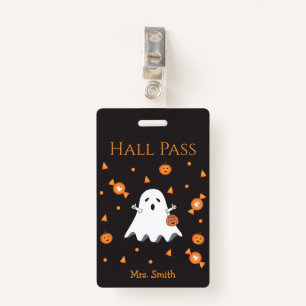 Badge Pass Halloween Fun Halloween Ghost Hall