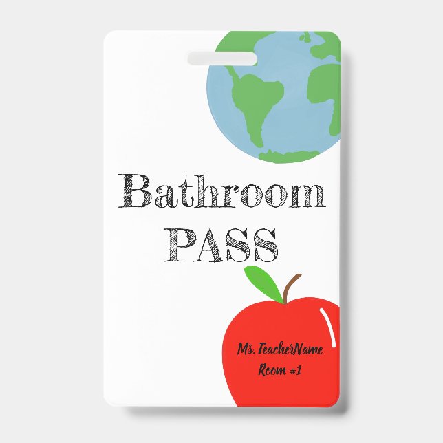 Badge Pass Salle de bains personnalisée (Avant)