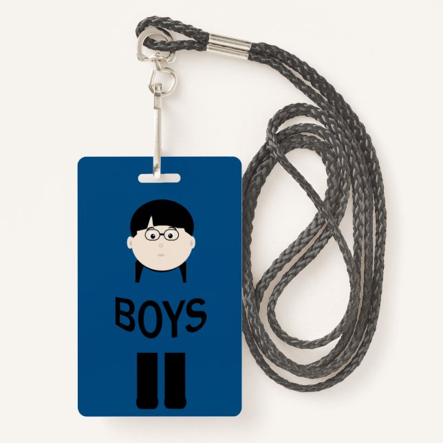 Badge Pass Salle Hall pour les garçons scolaires (Devant avec lanière)