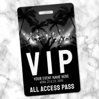 Pass Tout Accès Noir Blanc Événement VIP