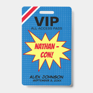 Badge Pass VIP de héros de super-héros Cadeau de fête