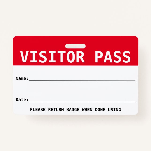 Badge Pass Visiteur Réutilisable / Pass Hall - Personnal (Devant)