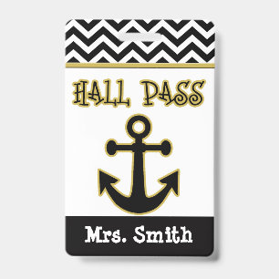 Badge Passage de hall de professeur d'Ancre pour la