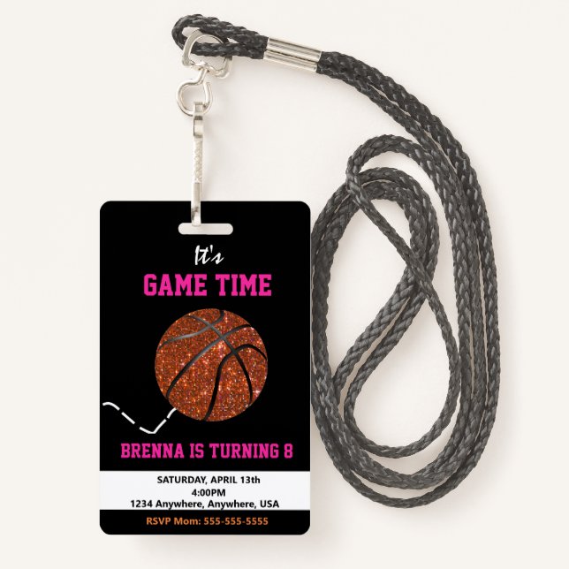 Badge Passage de partie de passage de basket-ball, VIP, (Derrière avec lanière)