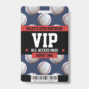 Badge Passe d'anniversaire VIP de baseball