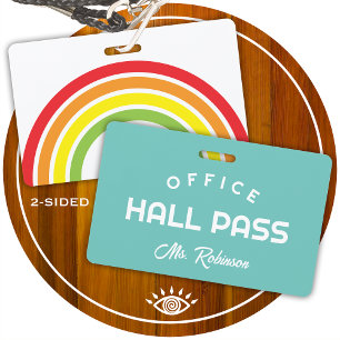 Badge passe de bureau arc-en-ciel pour salle de classe s