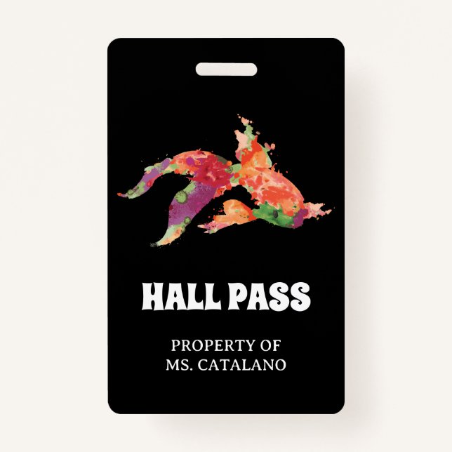 Badge Passe de poisson d'aquarelle (Dos)