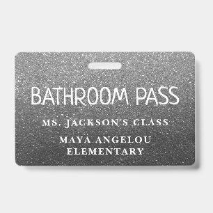 Badge Passe de salle de bain retour à l'école avec paill
