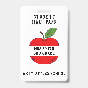 Badge Passe de salle de classe Apple pour professeur ou 