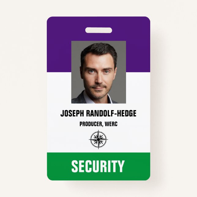 Badge PASSE DE SÉCURITÉ DE LA PHOTO - Insigne I.D. (Devant)