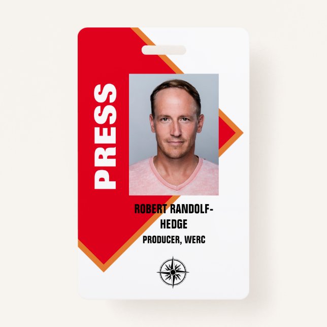 BADGE PASSE D'ÉVÉNEMENT D'IDENTIFICATION DES MÉDIAS DE P (Devant)