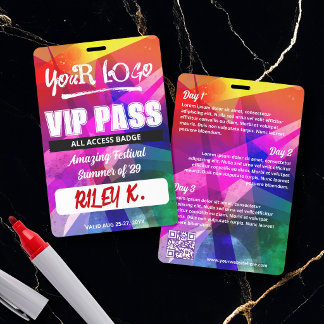 Badge Passe VIP Festival de Musique
