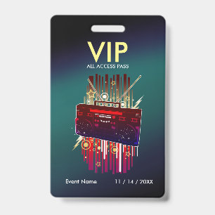 Badge Passe VIP personnalisé avec dégradé de violet et d