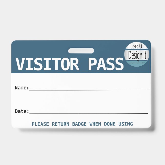 Badge Passe visiteur réutilisable / Passe de couloir ave (Avant)