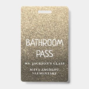 Badge Passeport de salle de bain de retour à l'école ave