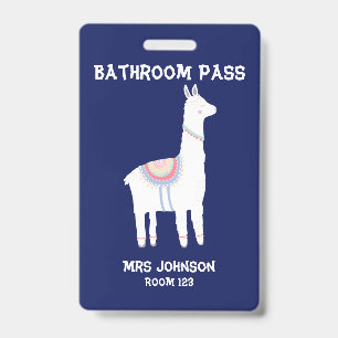 Badge Passeport de salle de bain Lama Bleu