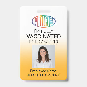 Badge Passeport de vaccin Covid Photo d'identité Logo Co