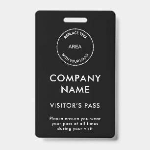 Badge Passeport de visiteurs simple Nom de l'entreprise 