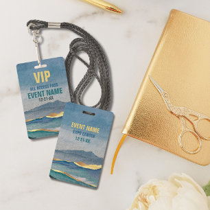 Badge Passeport Luxe Bleu Or Turquoise VIP Accès Illimit
