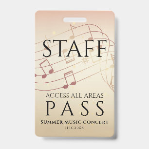 Badge Passeport Tout Accès Personnel Festival de Musique