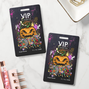 Badge Passeport VIP Accès Illimité Halloween Personnalis