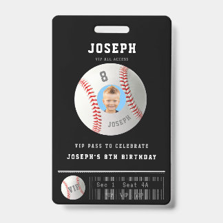Badge Passeport VIP Baseball Photo personnalisé Fête d'a