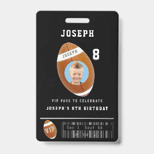 Badge Passeport VIP Football Photo personnalisée Anniver
