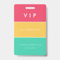 Passeport VIP tout accès personnalisable moderne