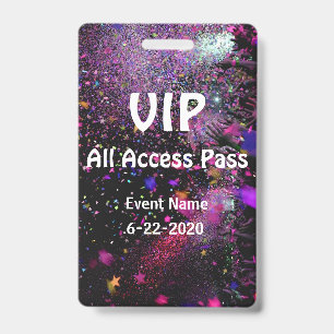 Badge Passeport VIP tout accès Personnaliser Vertical