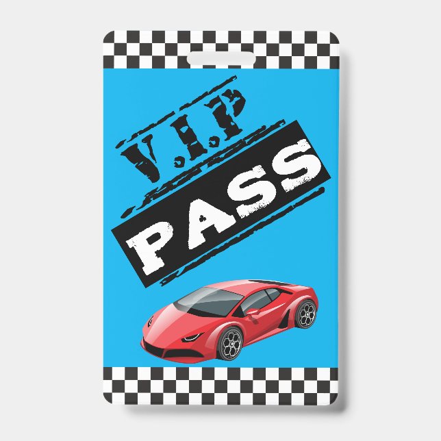 Badge Passes VIP d'Anniversaire Cool Blue Race (Avant)