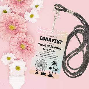 Badge Pastel Music Festival Anniversaire Invitation Lany