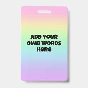 Badge Pastel personnalisé Arc-en-ciel dégradé