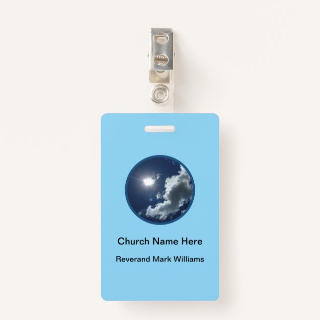 Badge Pasteur ecclésiastique Clergé Nom de la foi Insign (Devant avec clip)