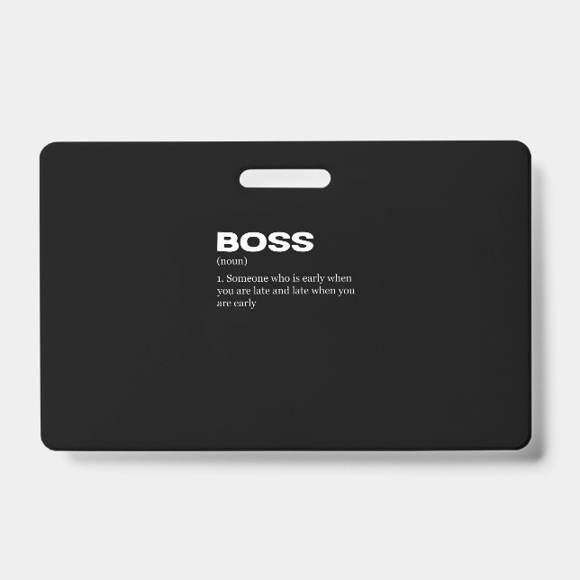 Badge Patron Définition Drôle Joyeuse Fête des Patrons (Avant)