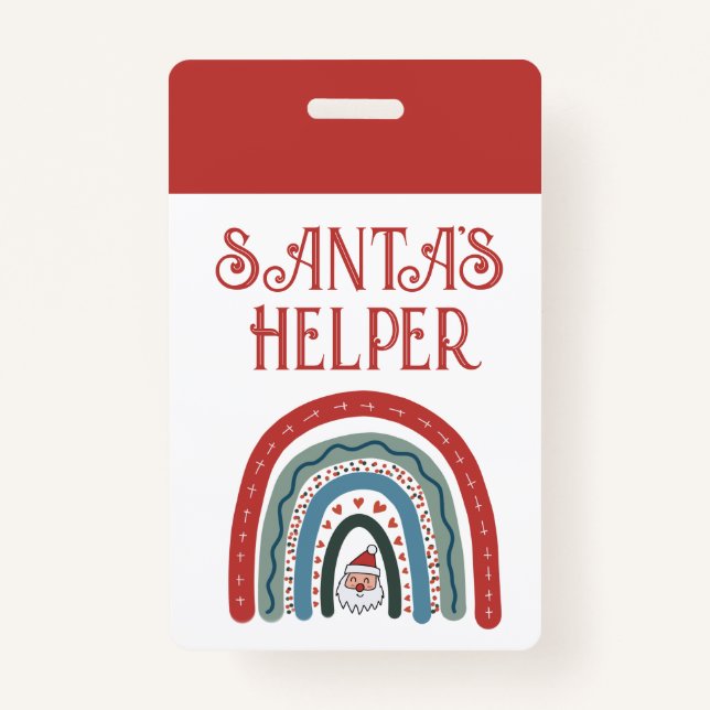 Badge Père Noël Helper Holiday, événement (Dos)