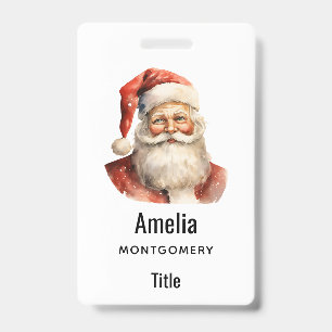 Badge Père Noël Noël rétro Christmas