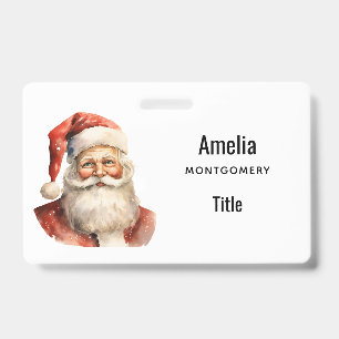 Badge Père Noël Noël rétro Christmas