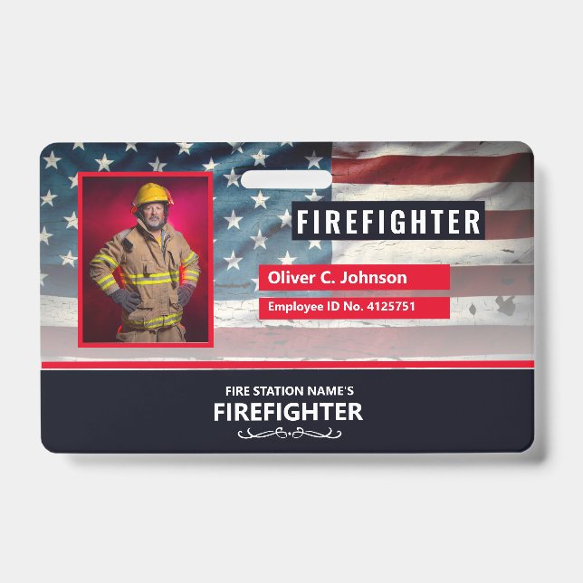 Badge Personalized Employee ID Card - Photo, Barcode, (Avant)