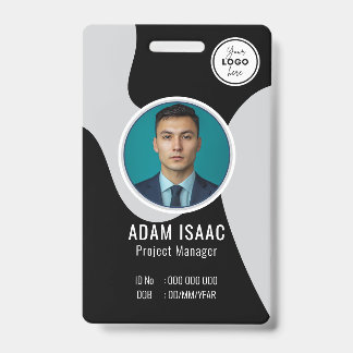 Badge Personnalisable Code-barres Nom du logo Personnel 