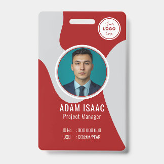 Badge Personnalisable Code-barres Nom du logo Personnel 