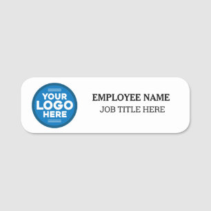Badge personnalisé avec logo d'entreprise blanc po