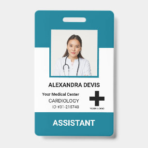Badge personnalisé avec logo et photo de l'employé