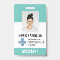 Badge personnalisé avec logo et photo d'employé d'