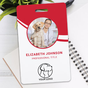 Badge personnalisé avec photo, code-barres et logo