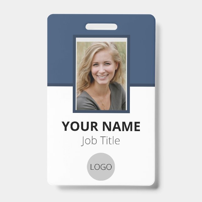Badge personnalisé avec photo et code barre du nom (Avant)