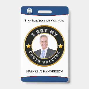 Badge personnalisé avec photo et logo de l'employé
