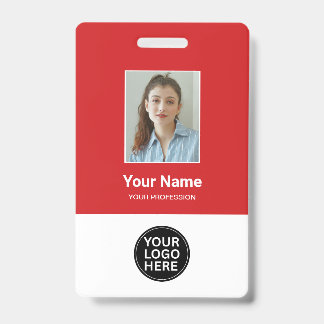 Badge personnalisé avec photo et logo d'employé ro